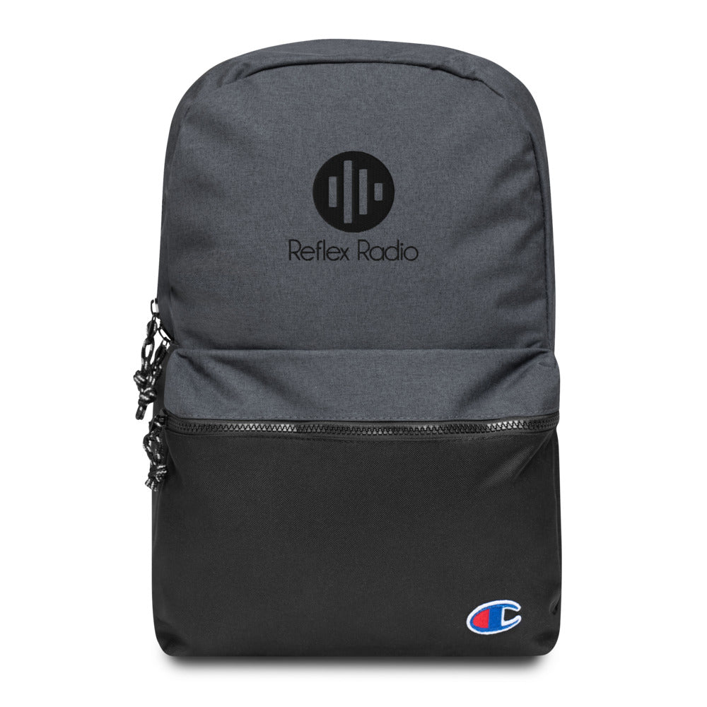 Black Embroidered Champion Backpack