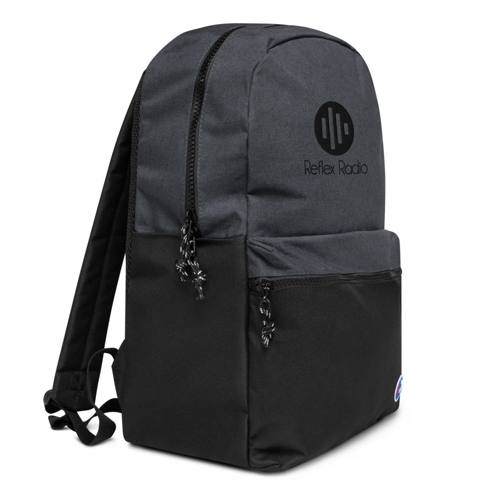 Black Embroidered Champion Backpack